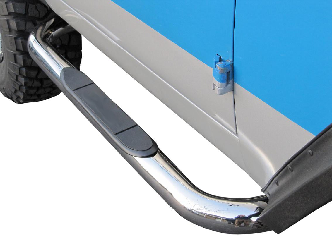 Stainless Nerf Bars w/Step, 3 inch Dia, 66-77 Ford Bronco