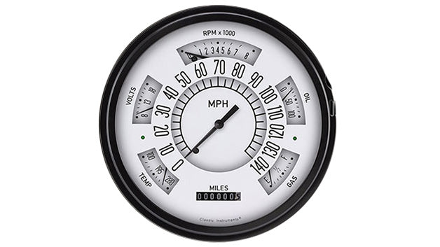Classic Instruments Gauge Cluster, White, 1966-77 Ford Bronco