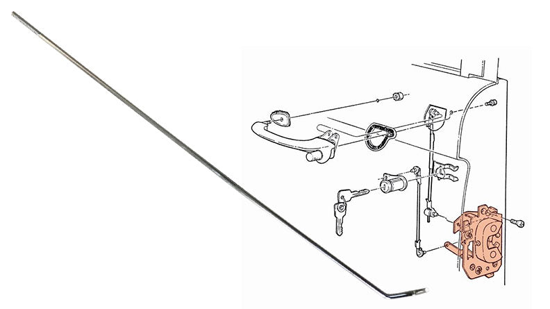 Driver Door Latch Rod to Lock Knob, 68-77 Ford Bronco