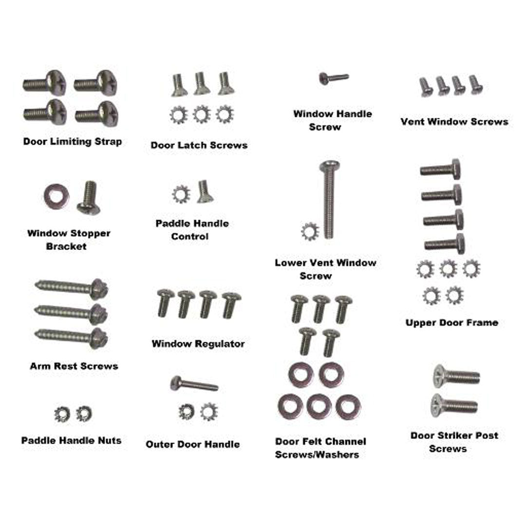 Door Bolt Kit, Stainless Steel, Does one door