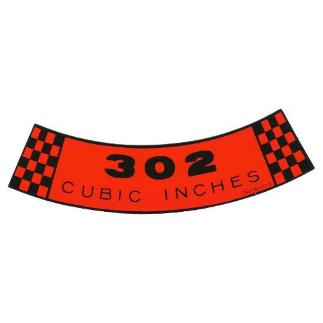 302 Air Cleaner Sticker Emblem, 66-77 Ford Bronco