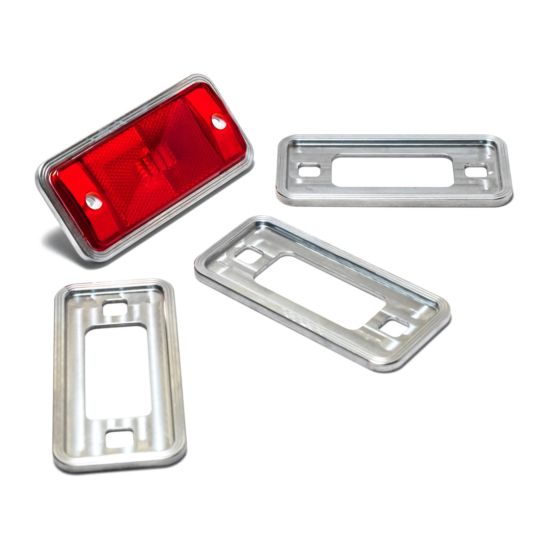 Silver Billet Marker Light Bezels, 1966-77 Ford Bronco