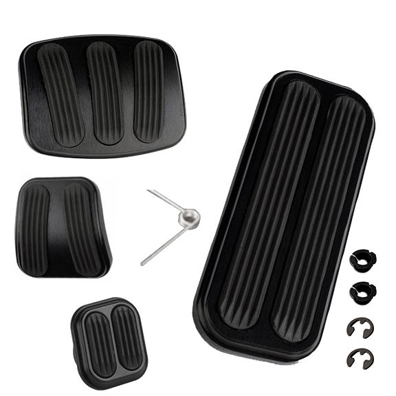drum pedal pad Black BILLET Pedal Pad Kit w/Rubber Inserts, Automatic w/Drum Brakes