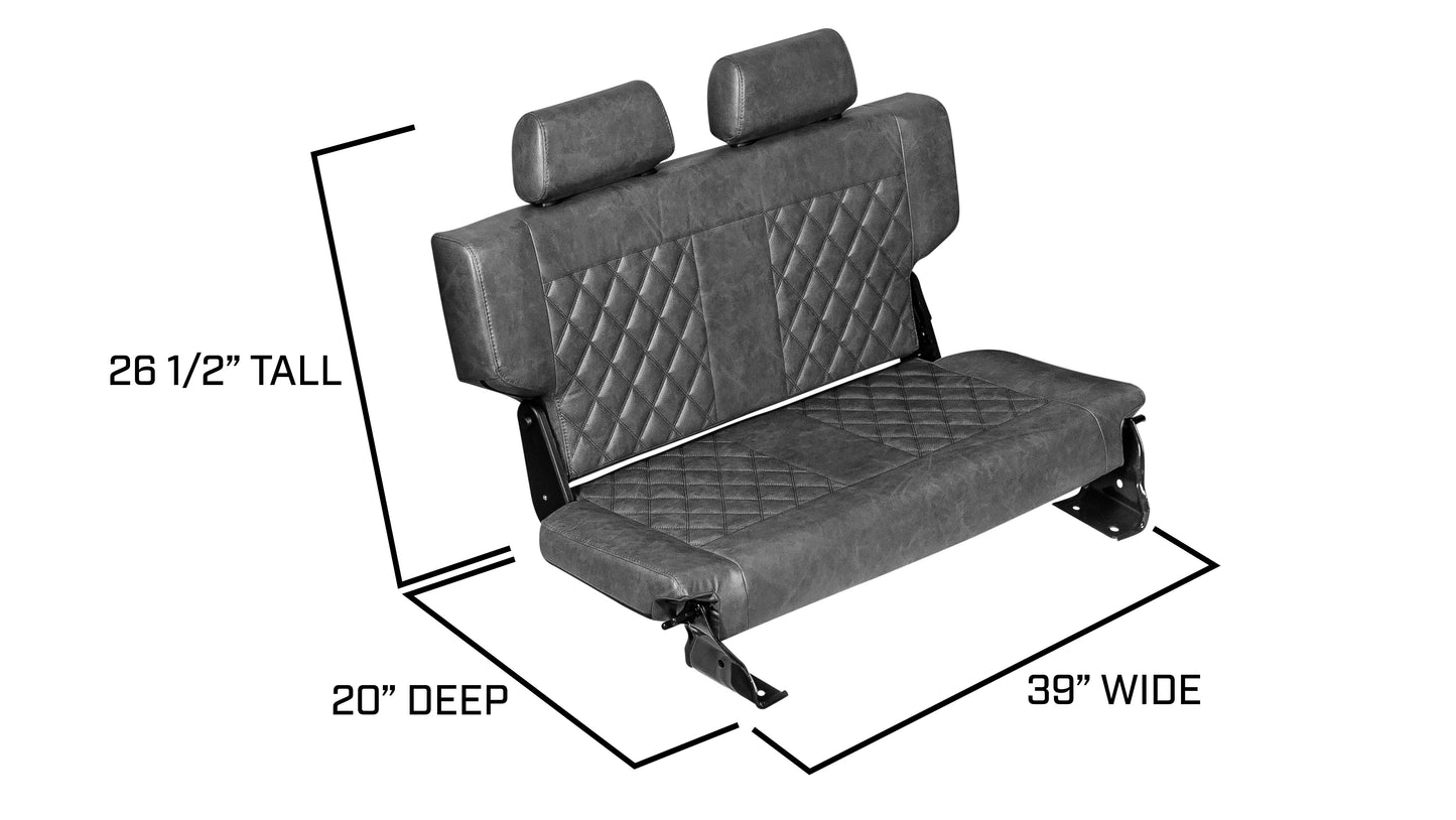 Premium Black Rear Fold & Tumble Seat w/ Brackets