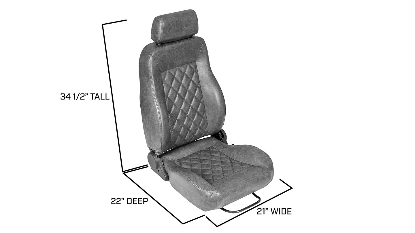 Premium Parchment Diamond Stitched Front Bucket Seats, 1966-77 Ford Bronco