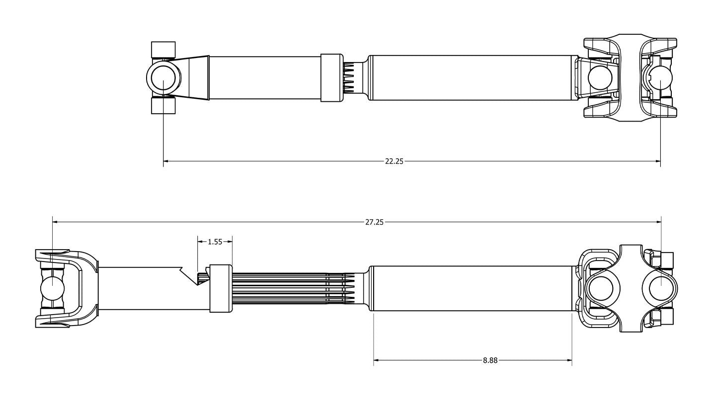 Premium Extended Front Driveshaft for Lifted Broncos
