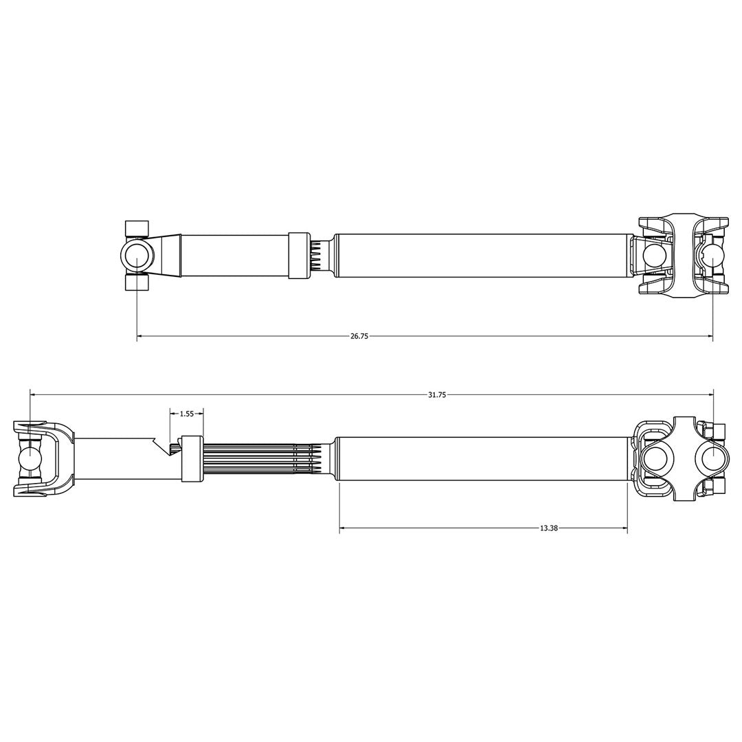 Premium Custom 29 inch Driveshaft for Early Bronco