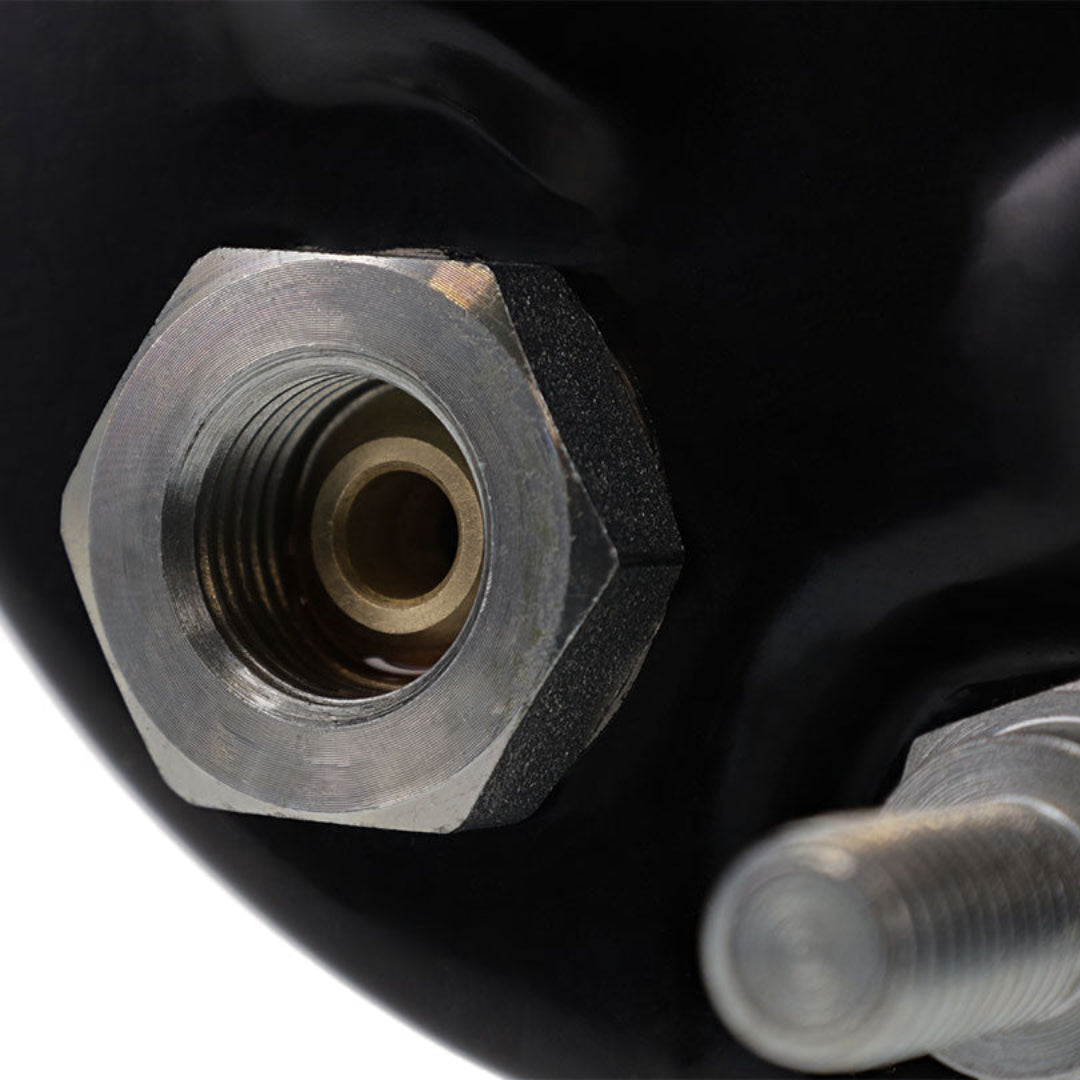 Brass ferrule connecting power steering pump, side view