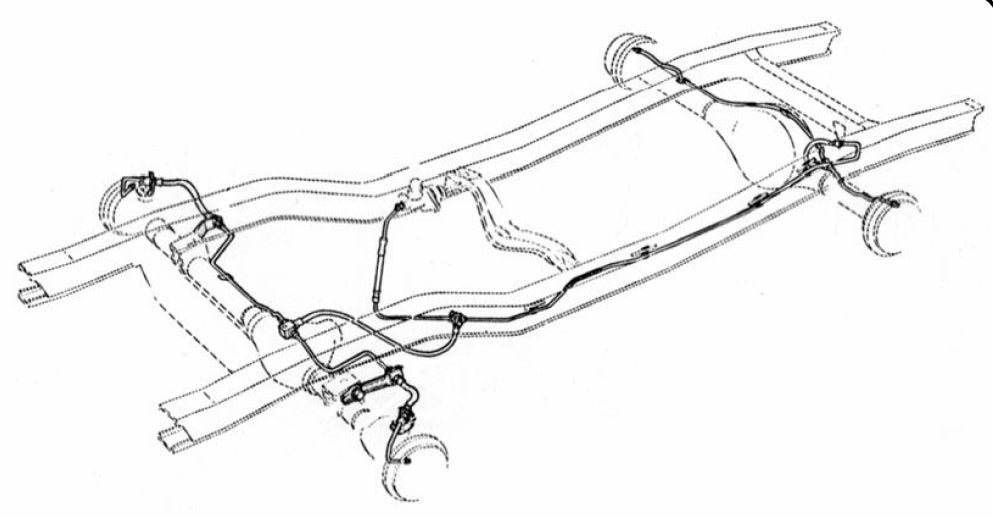 Brake Line Set - Dana 30, Mild Steel, 1966 Ford Bronco