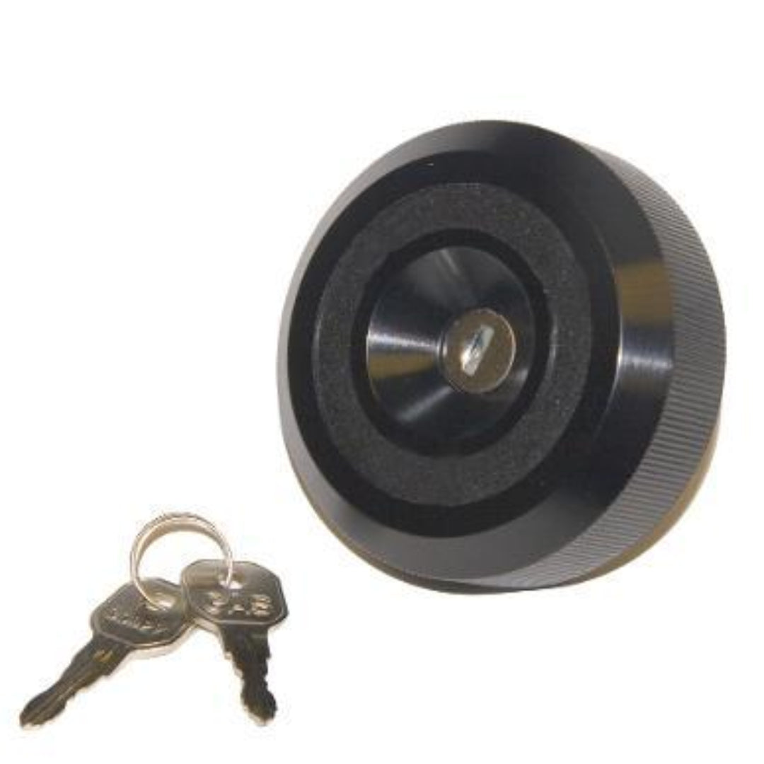 Locking Billet Aluminum Fuel Cap - Short or Long Reach, Black