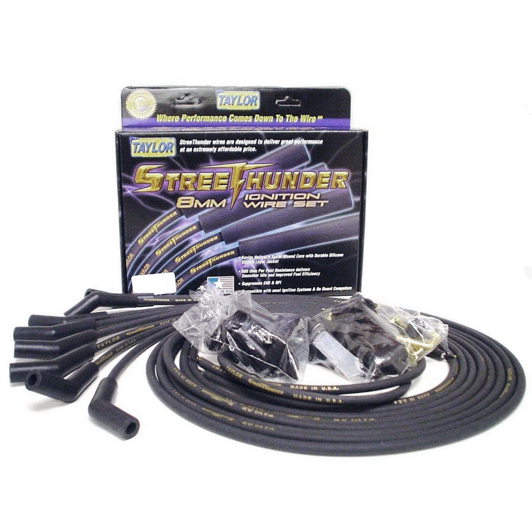 8mm Spiral Core Spark Plug Wire Set, BLACK, 289/302 V8, Universal