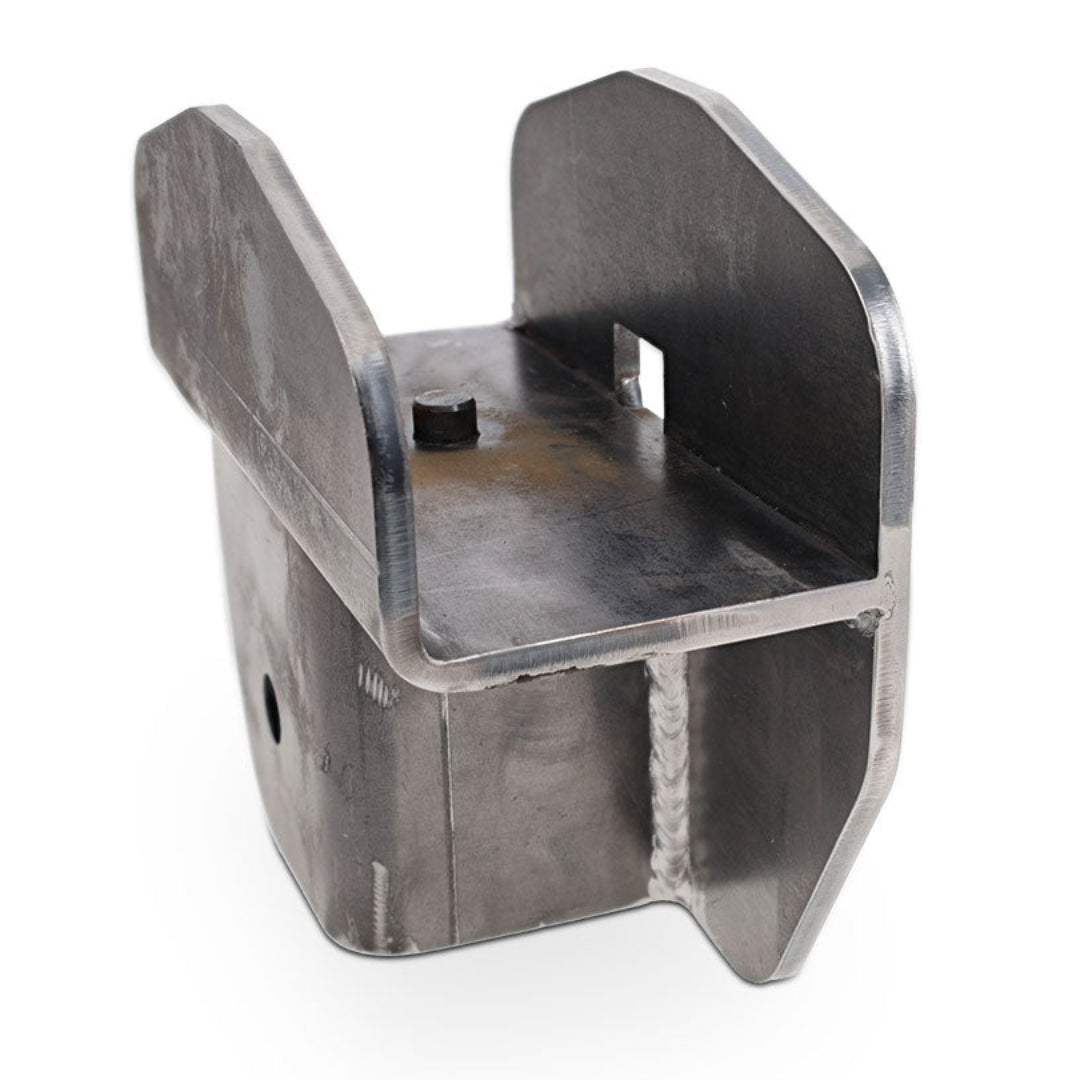 Pair of black tubular radius arm mounts for classic Ford Bronco, side view