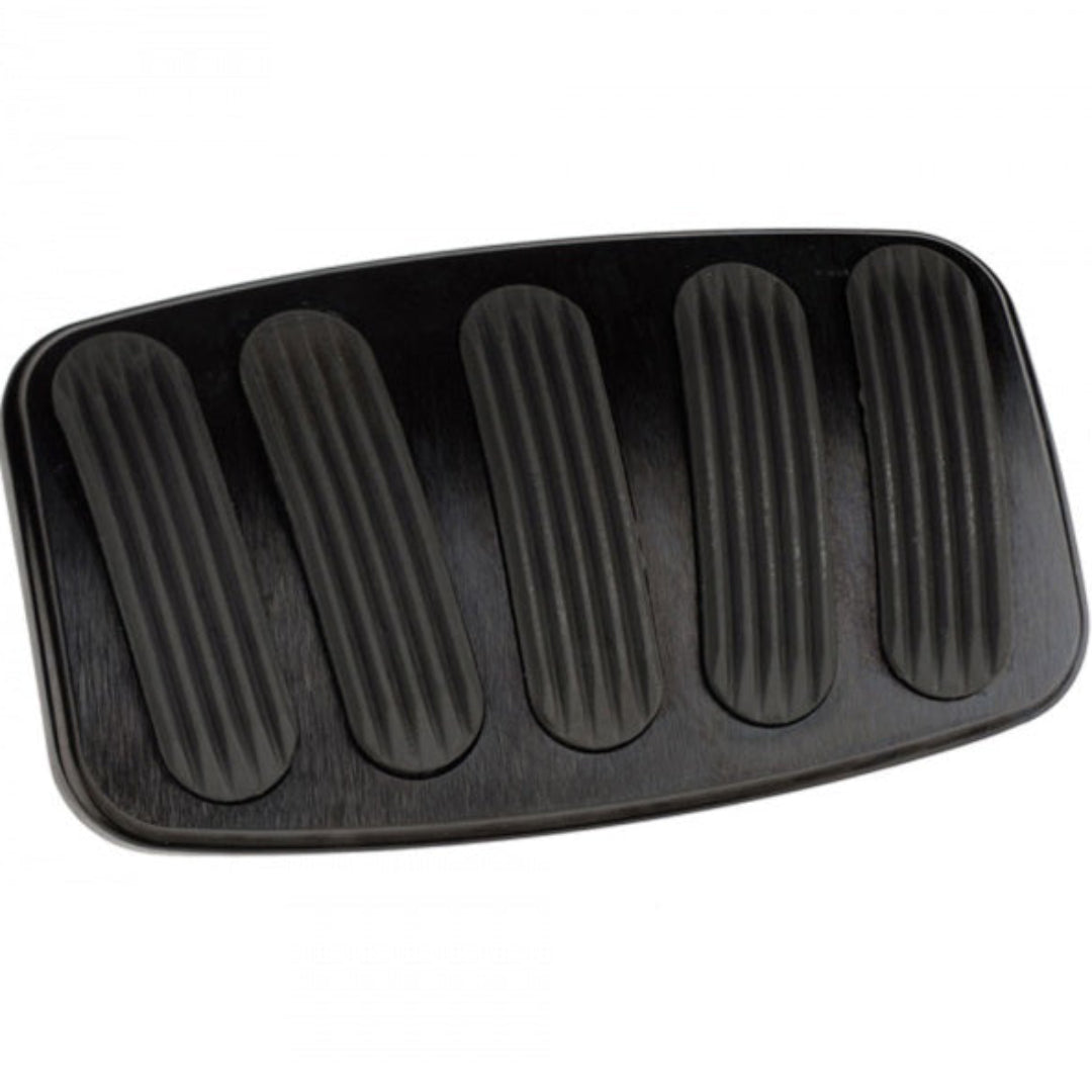 Black Billet Aluminum Large Brake Pedal Pad w/Rubber Grips, 76-77 Ford Bronco