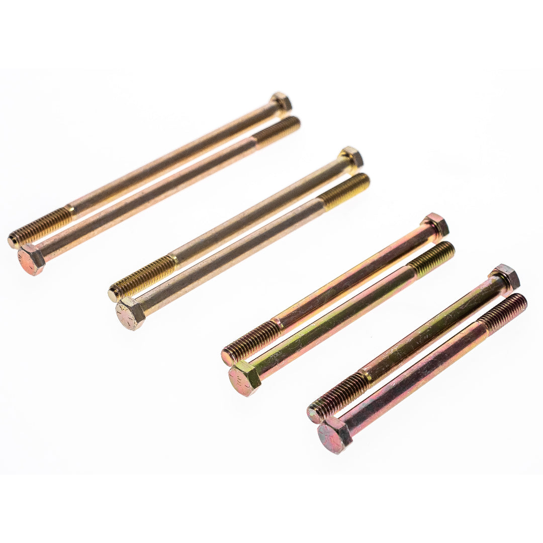 Silver metal hardware kit with bolts and brackets for 3-inch vehicle lift
