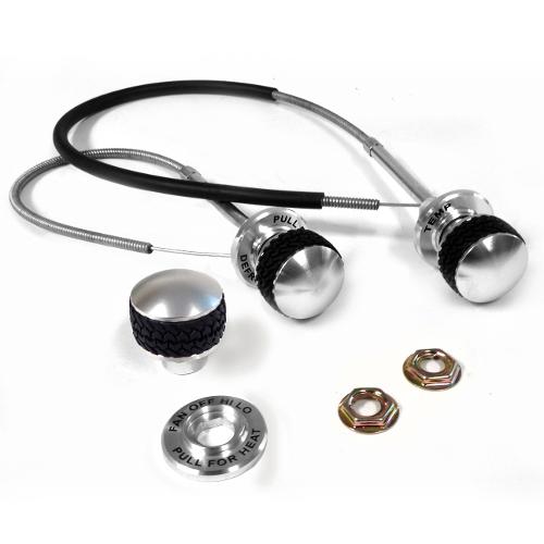 Billet Aluminum Heater Control Cable Set, 66-77 Ford Bronco