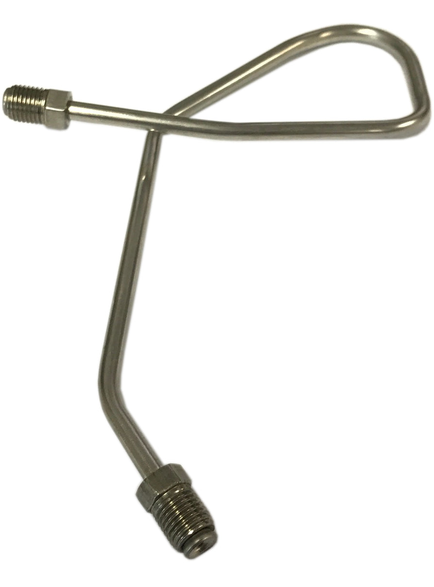 Drum Brake Junction Block to Front Center Hose Hard Brake Line, Stainless, 66-75 Bronco