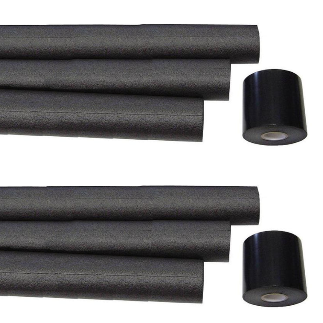 Black foam padding with adhesive backing for Ford Bronco roll bar, detail shot