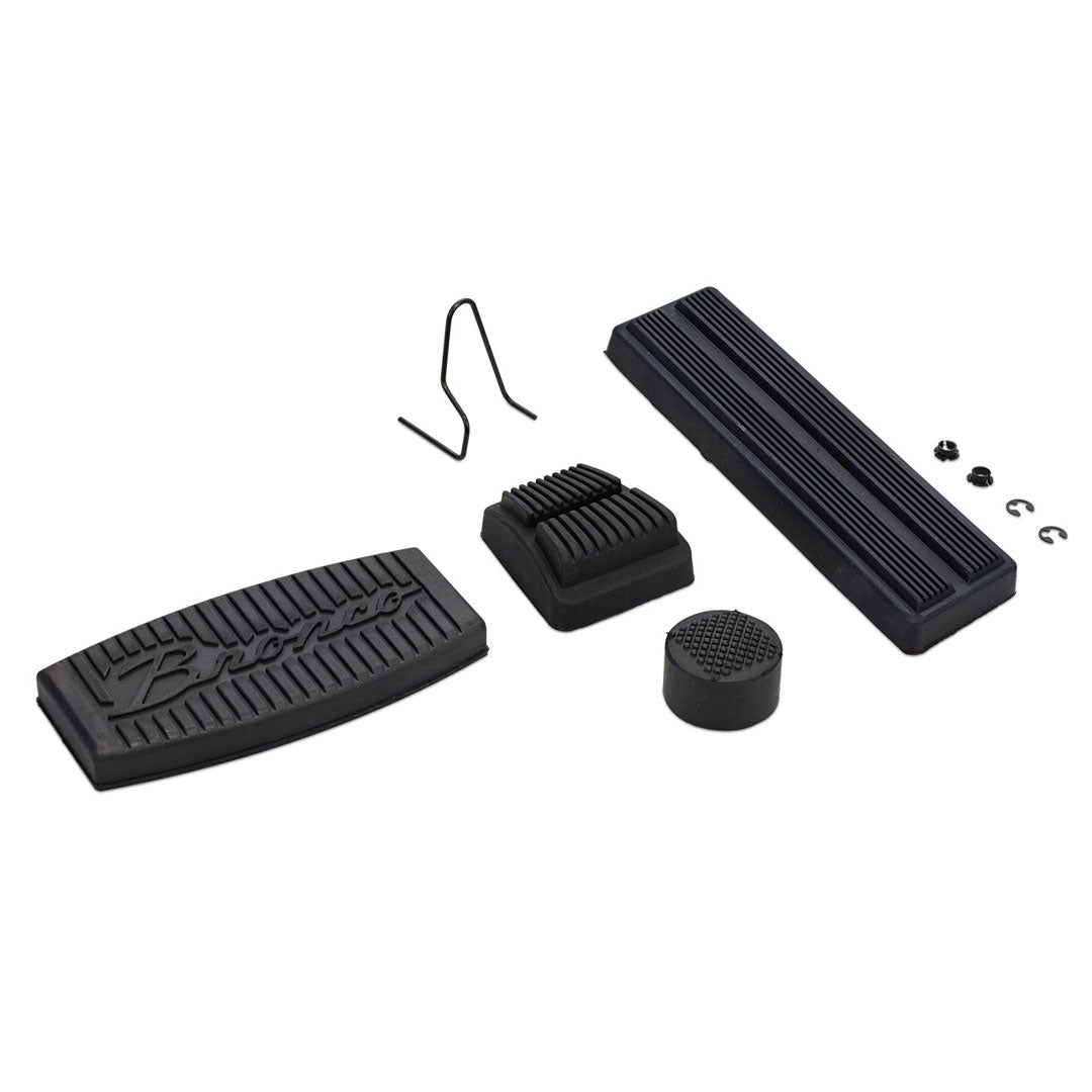 Pedal Pad Kit - SCRIPT Style for Automatic w/Disc Brakes, 1976-77 Ford Bronco