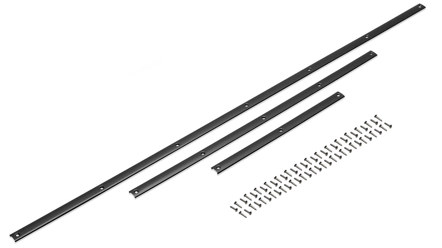 Black Tailgate Carpet Hold Down Strips, 66-77 Ford Bronco