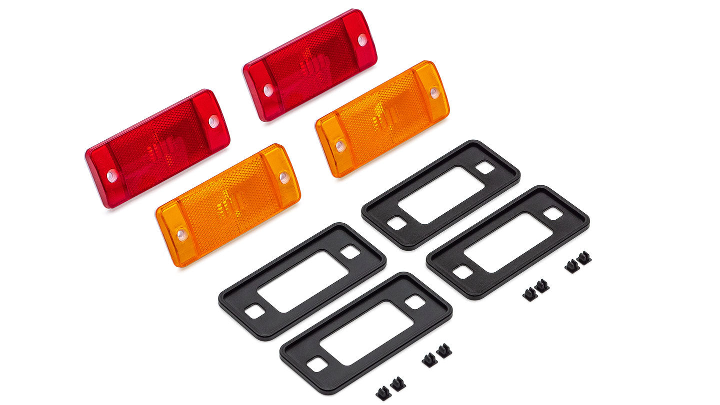 Side Marker Lens Kit with Black Billet Aluminum Trim Bezels, 70-77 Ford Bronco