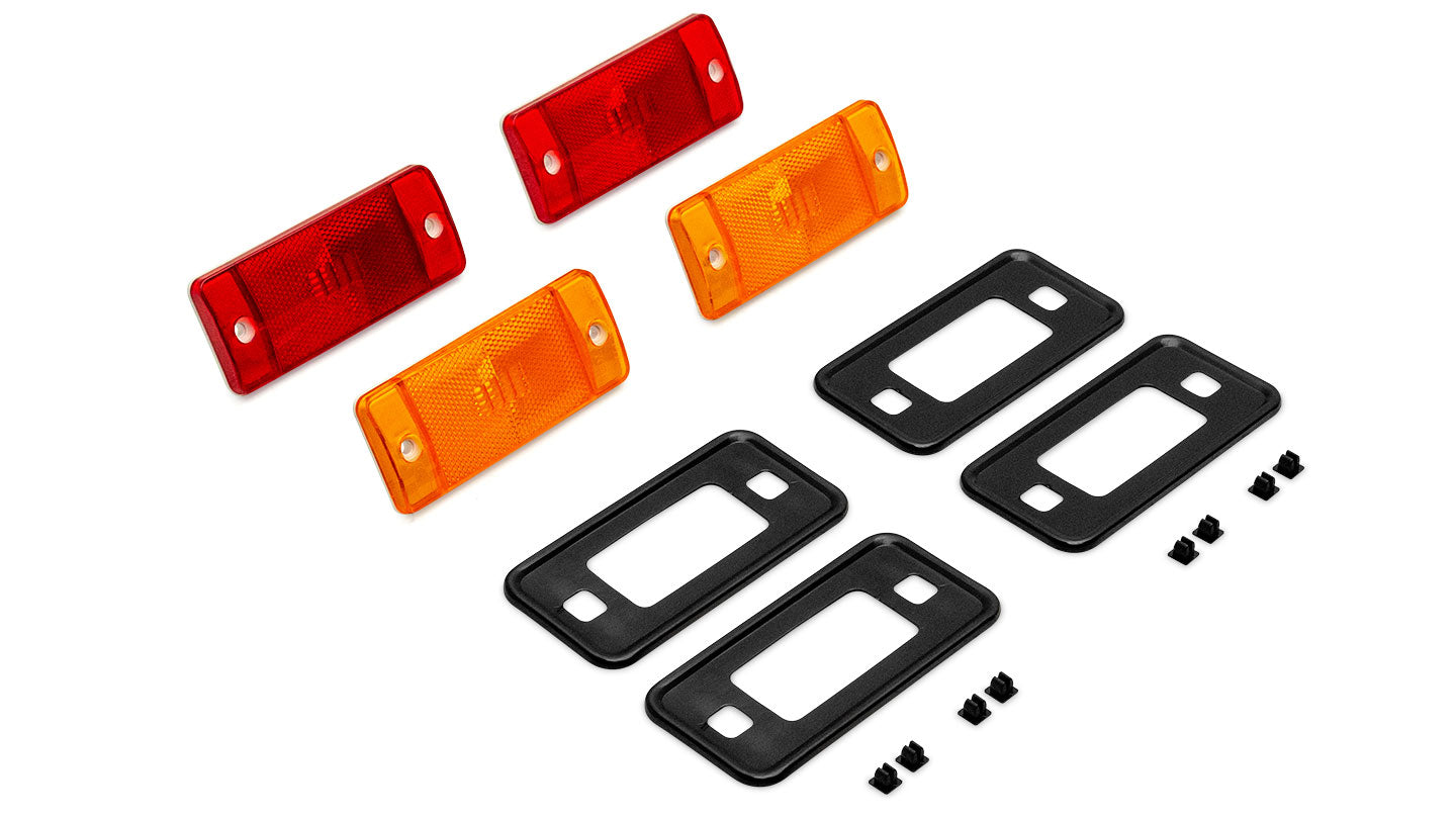 Marker Lens Kit w/ Black Bezels for 70-77 Ford Bronco