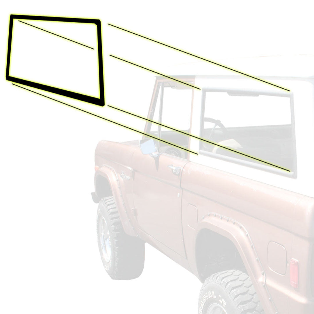 Hard Top Driver Side Quarter Window Seal, Plain, 66-77 Ford Bronco