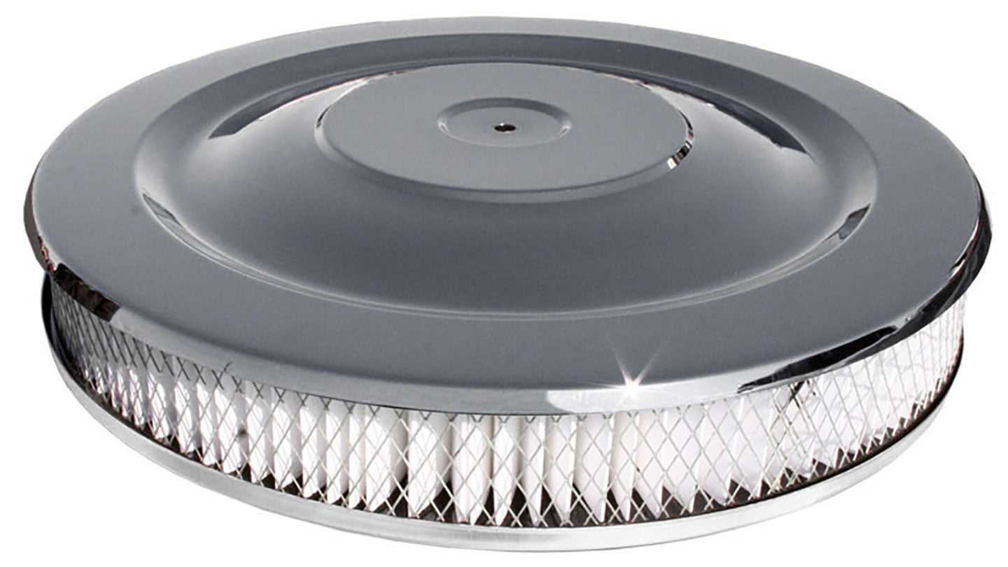 14 inch Low Profile Chrome Air Cleaner, SBF V8, 66-77 Ford Bronco