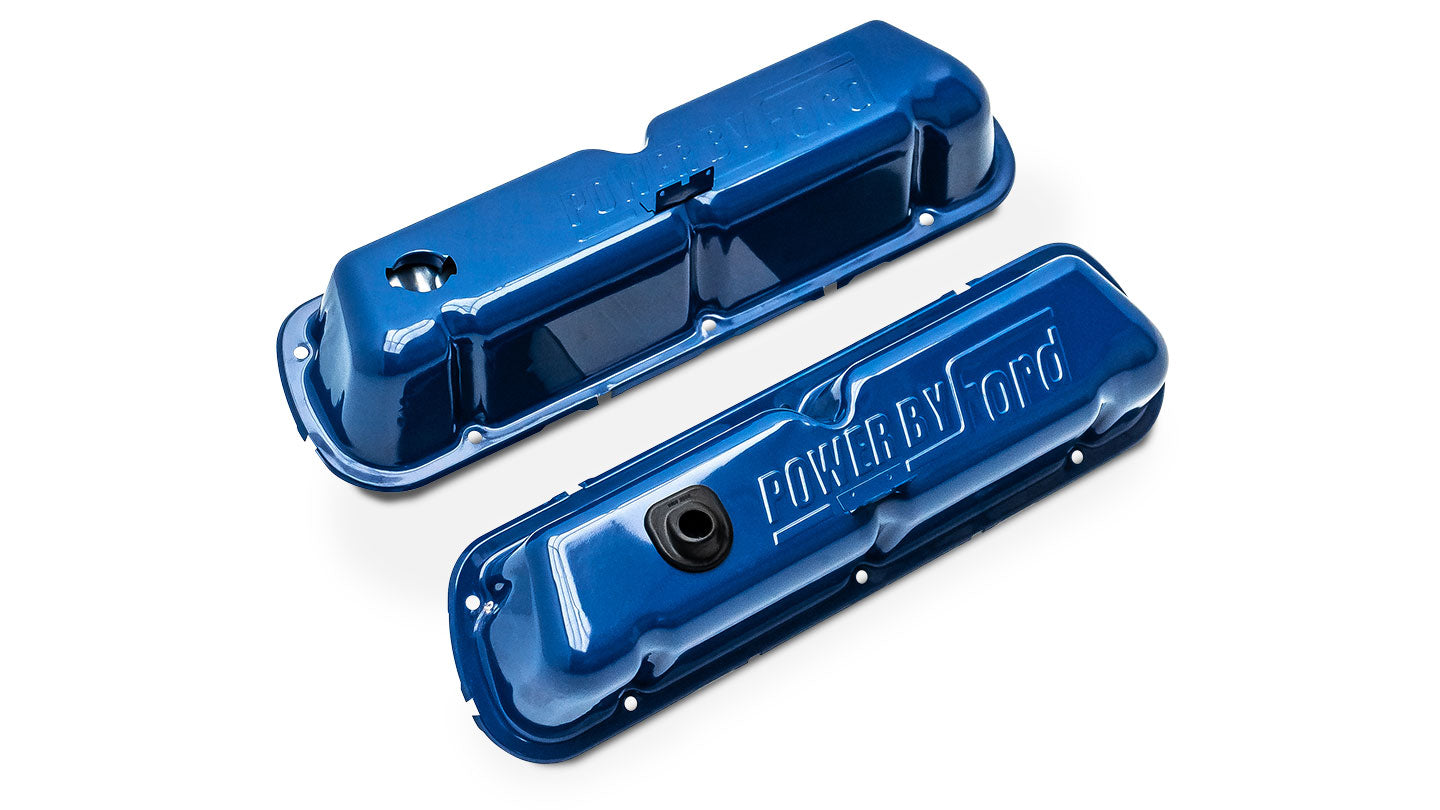 "Power by Ford" Valve Covers - Blue, 289/302/351w