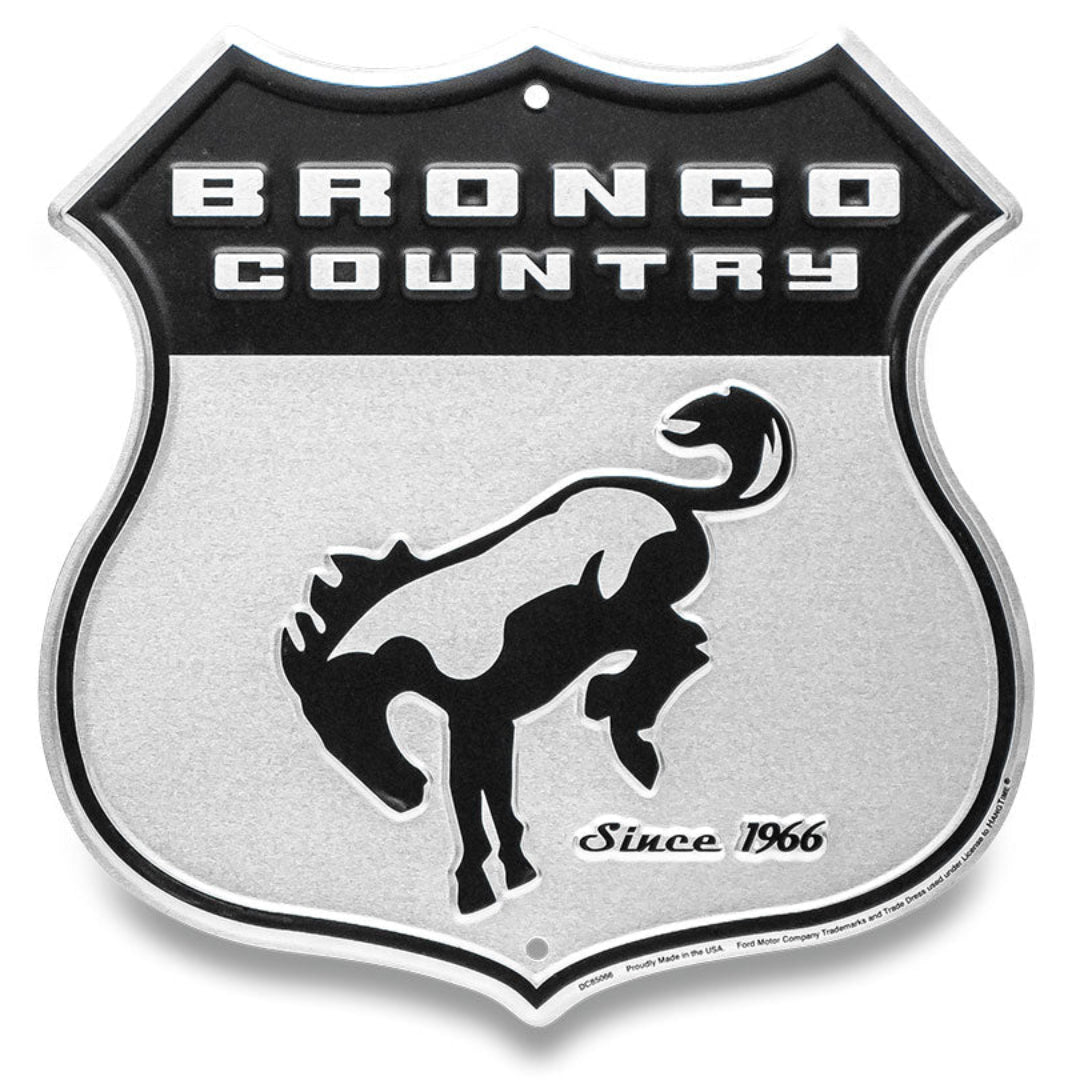 Embossed Sign - Ford Bronco Country Shield