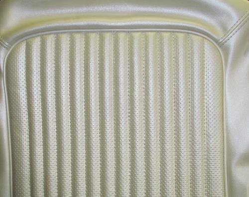 Pearl White Rear Bench Seat Vinyl Upholstery w/Texture, 67-77 Ford Bronco