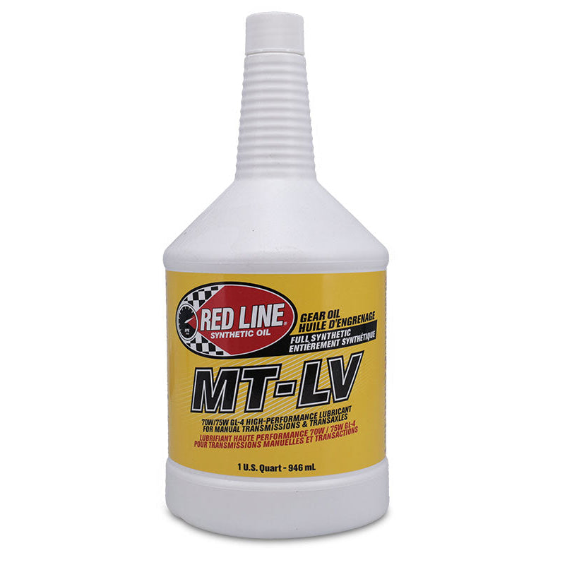 Red motor oil bottle with 70W/75W viscosity label, front view