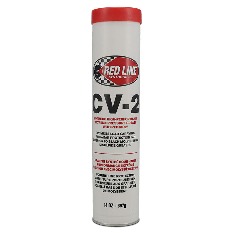Red grease tube with moly additive, 14oz size, front view