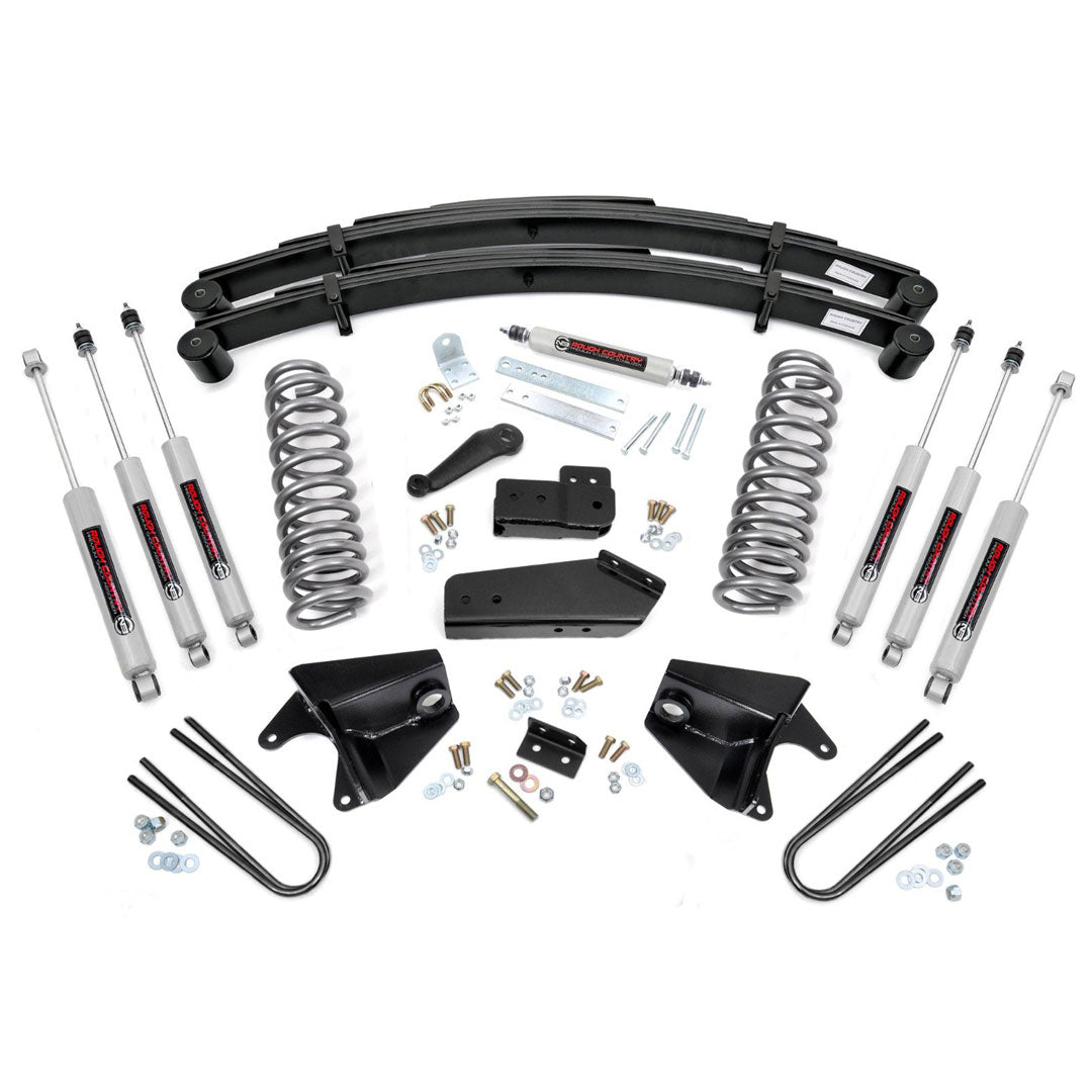 4 Inch Lift Kit - Quad Front Shocks, Rear Springs, 1980-96 Ford Bronco