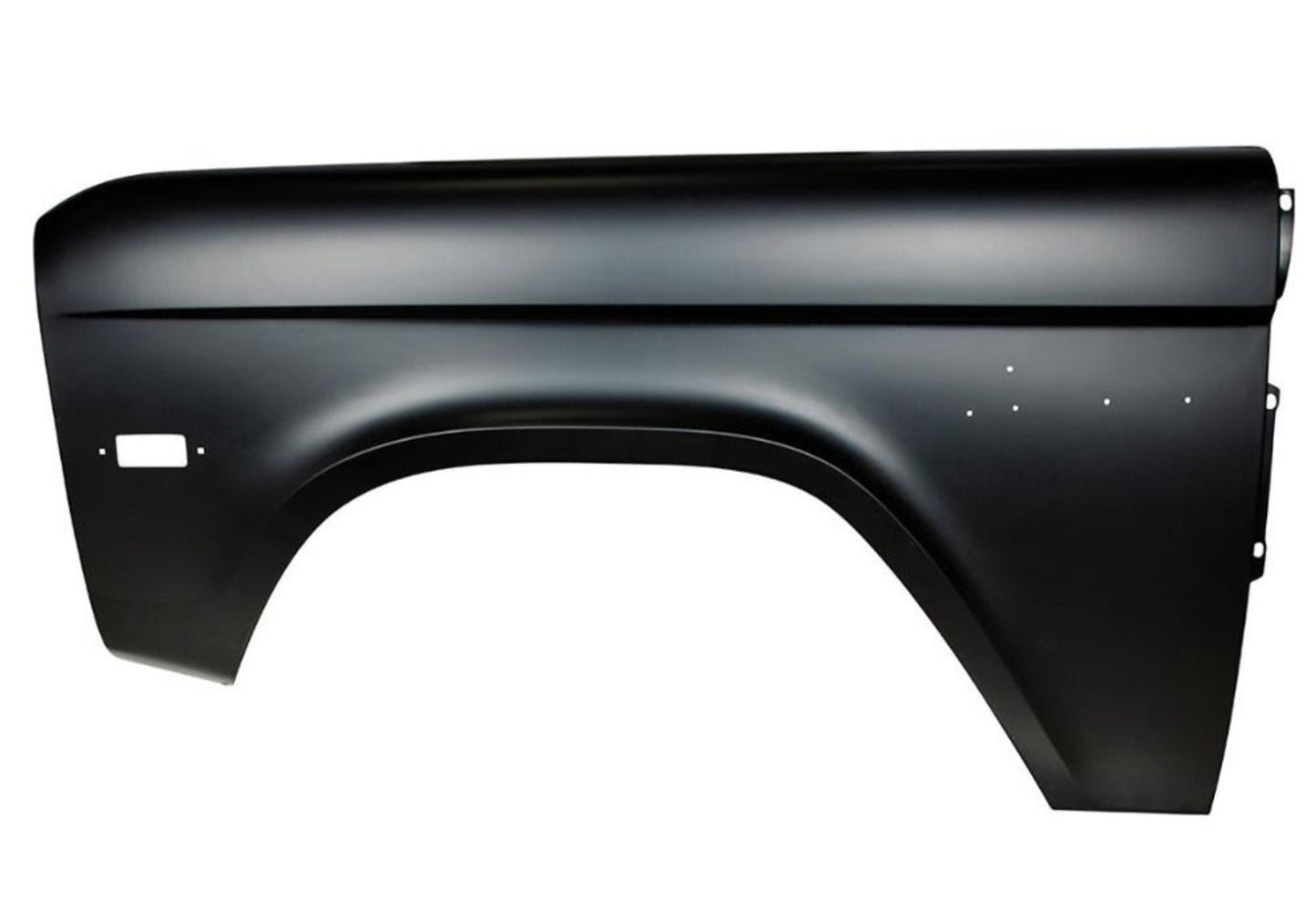 Driver Front Fender with Emblem Holes and Marker Light Cut Out, 1970-77 Ford Bronco