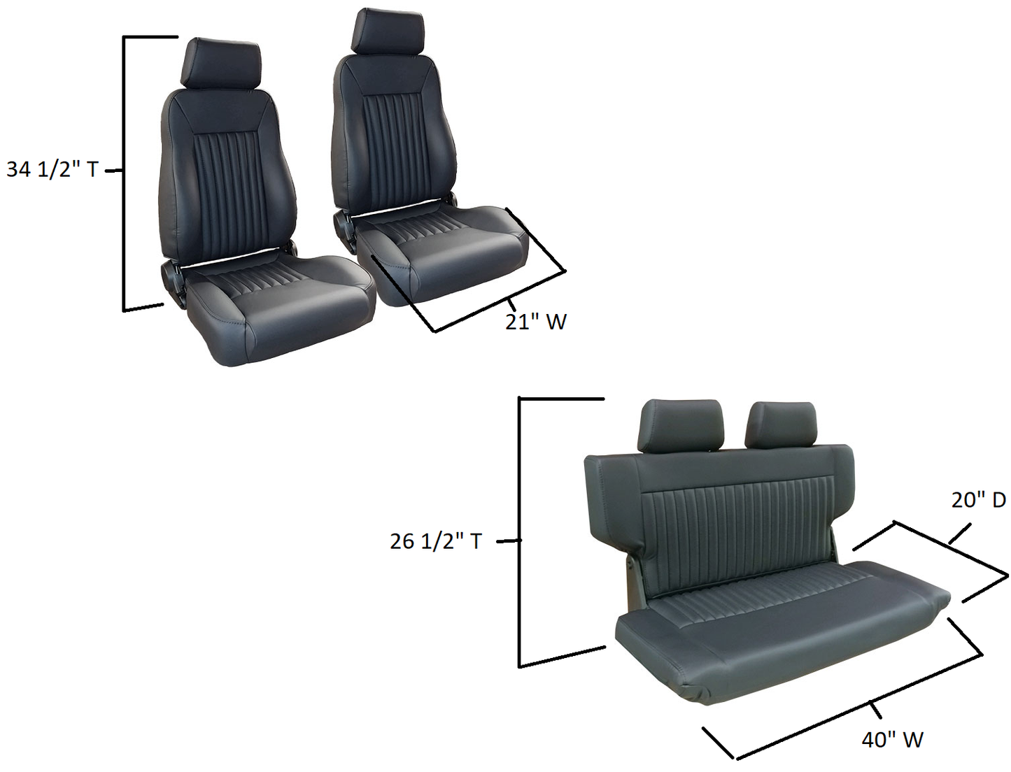 Premium Deerskin Early Bronco Seats - Front & Rear