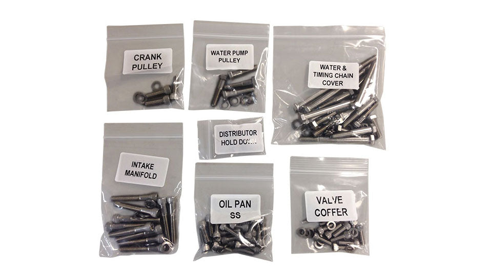 Engine Accessory Bolt Kit, Stainless Steel, 302 V8