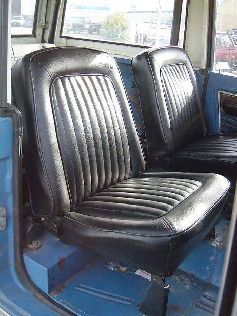 Black Front Bucket Seat Vinyl Upholstery w/Texture, 1966-77 Ford Bronco