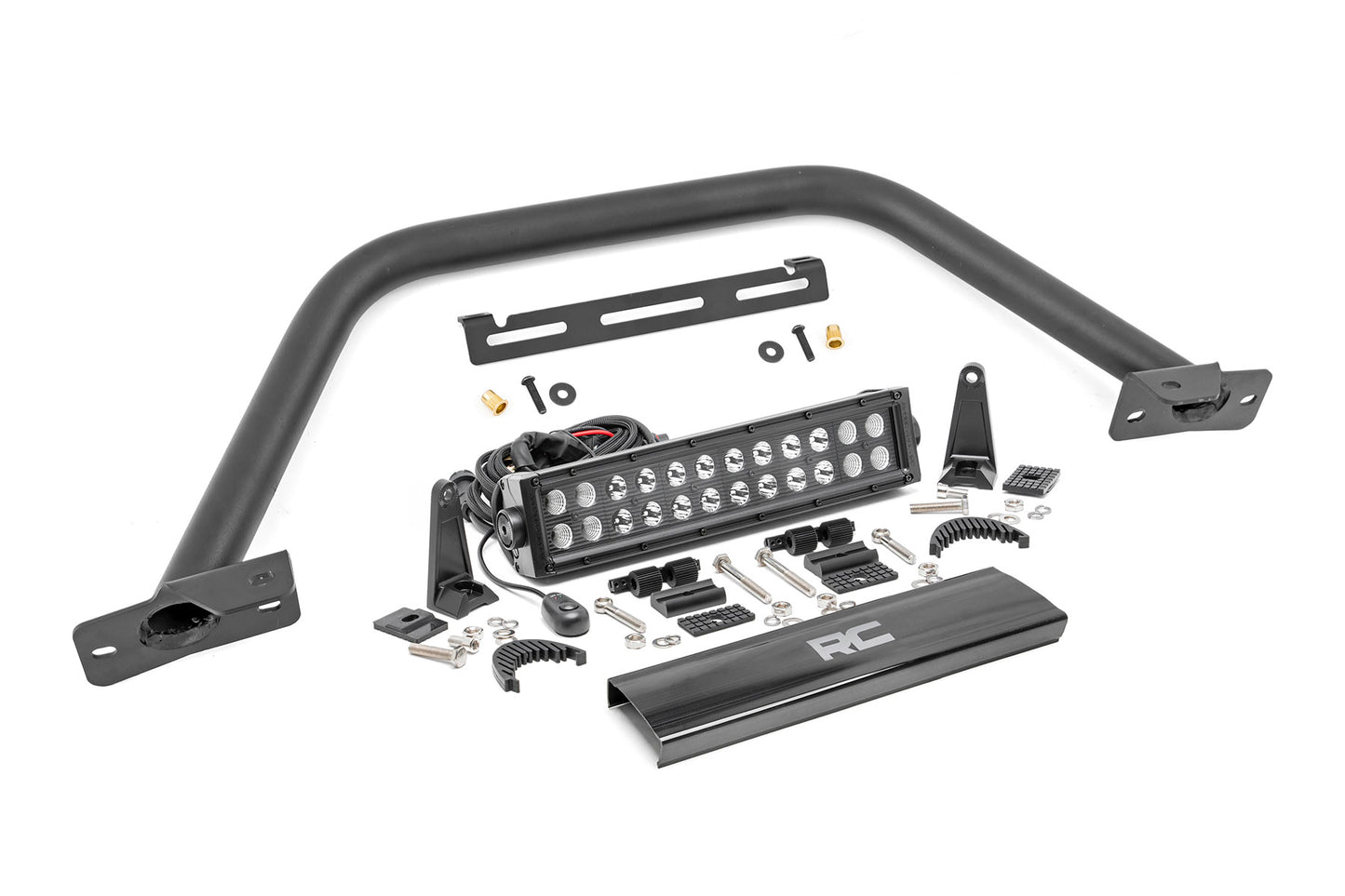 Safari Bar w/12" Black Dual Row LED Light Bar for OE Modular Bumper - 21-24 Bronco