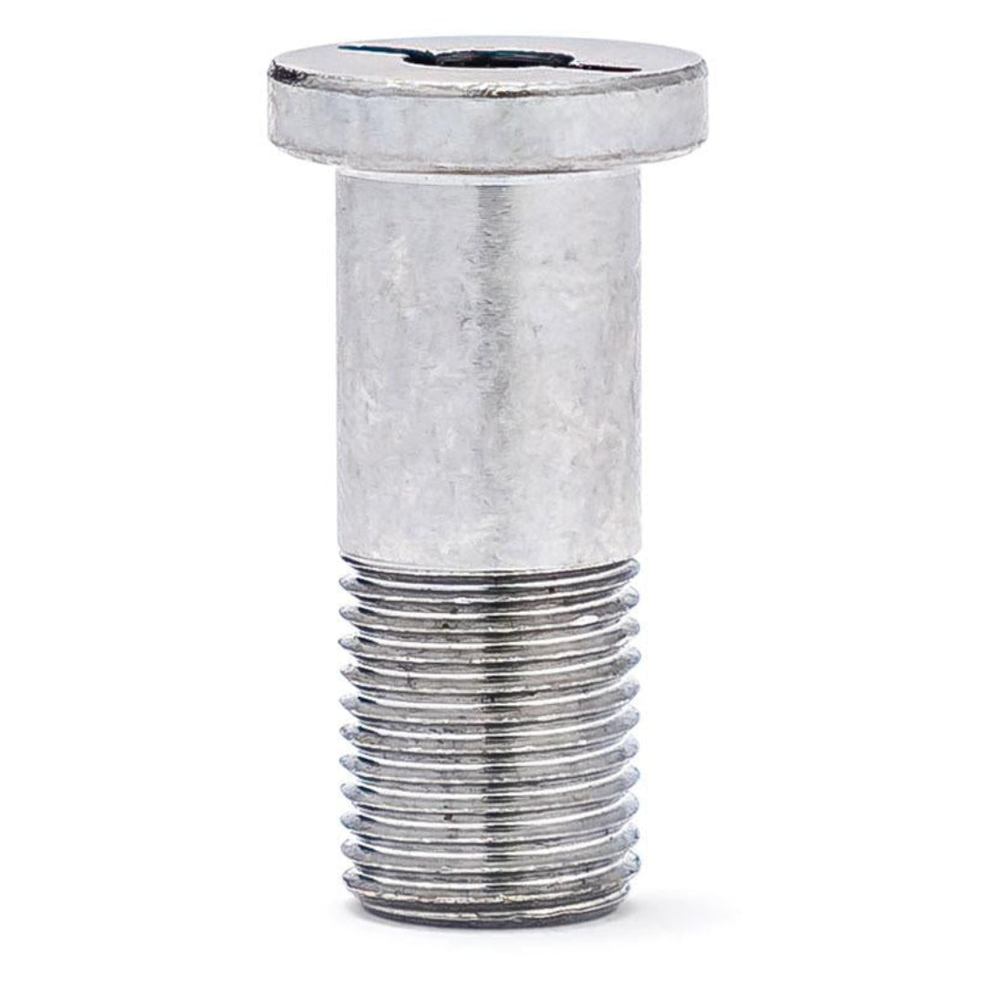 Chrome-plated headlight switch bezel bolt for classic Ford Bronco, side view