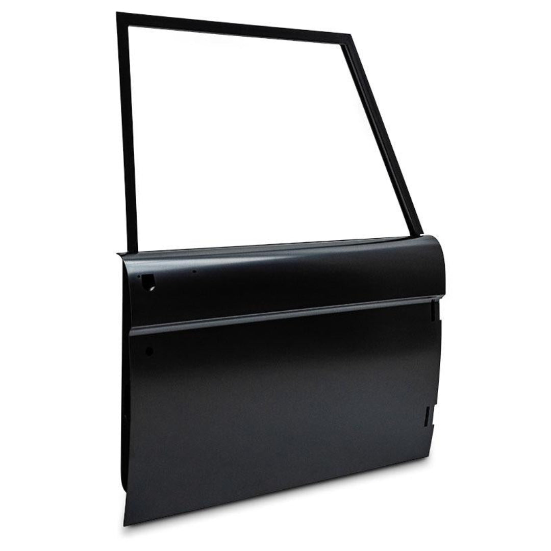 Bronco upper and lower door shell in black, front three-quarter view
