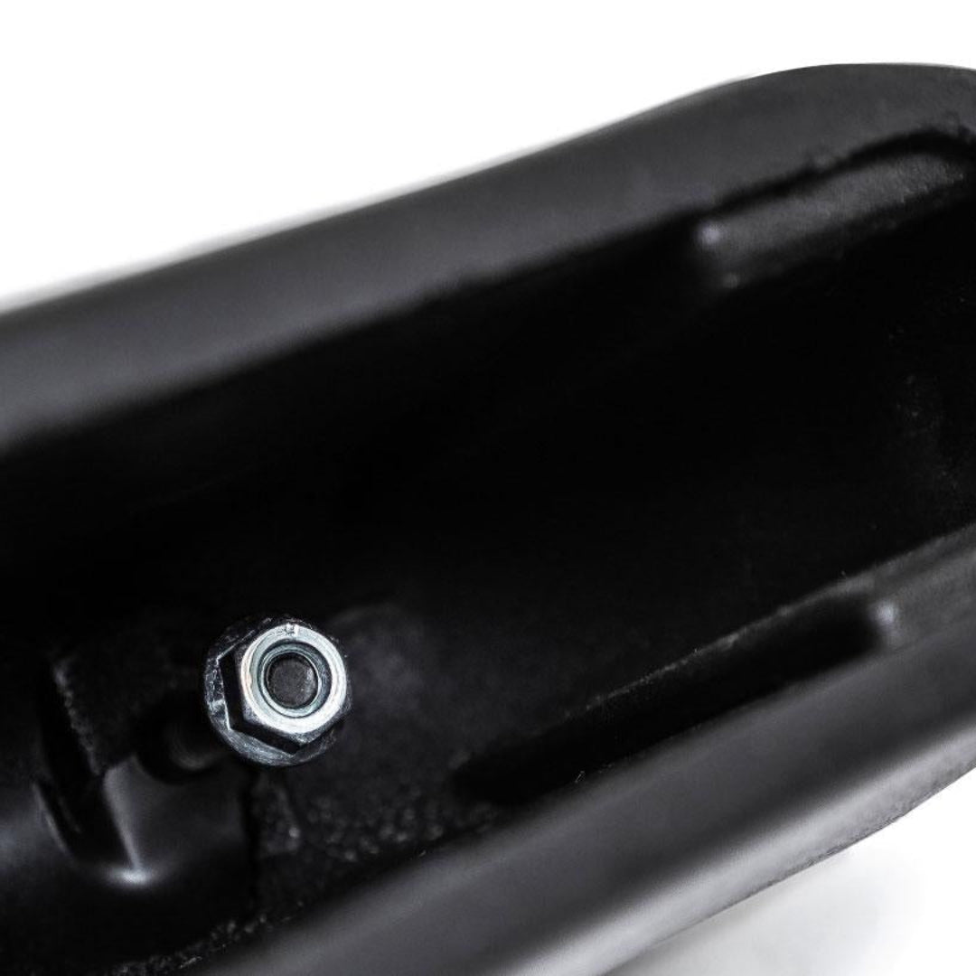 Pair of black OE-style bench seat arm rests, side view