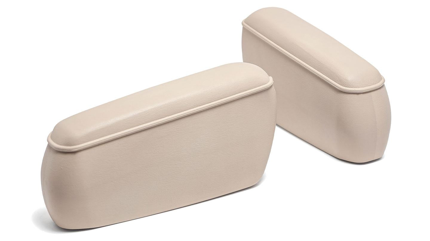 Rear Bench Seat Arm Rests - Parchment White, OE Style, pair