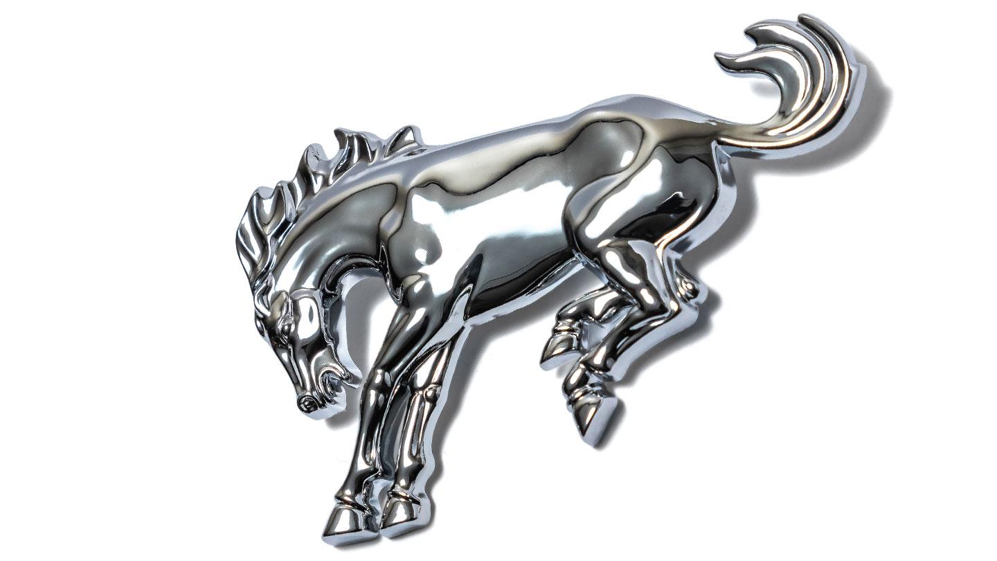 Bronco Horse Fender Script Emblem w/Mounting Studs