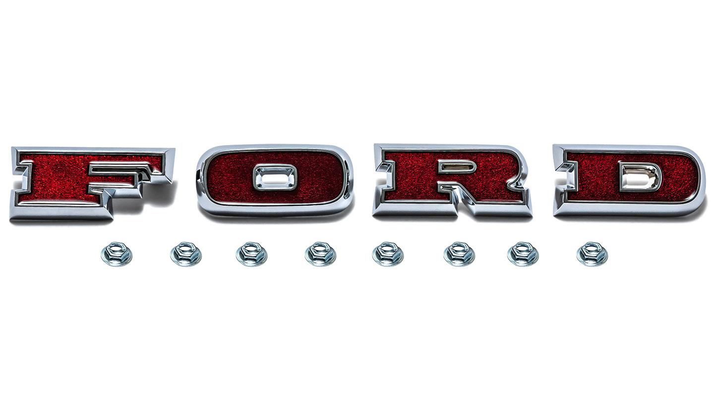 FORD Grille Emblem Letters, Deep Red, 1966-77 Ford Bronco