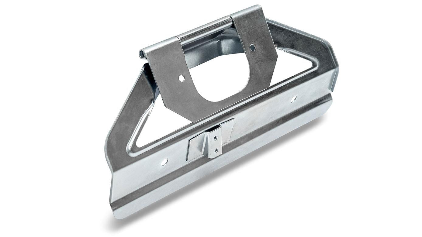 License Plate Bracket Assembly w/Retainer & Spring, Zinc Plated, 1966-77 Ford Bronco