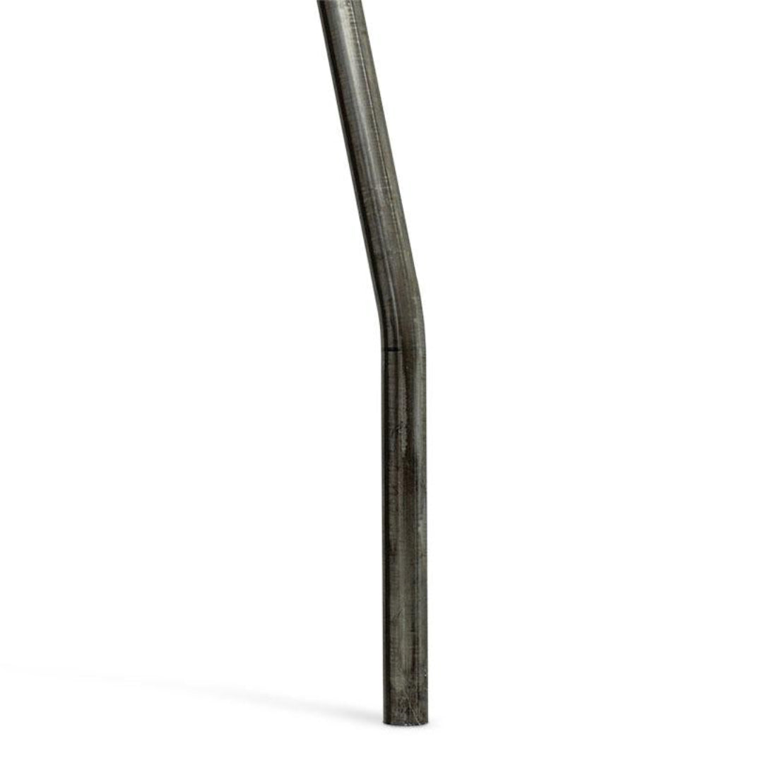 Black steel interior roll bar with welded cross braces, side view