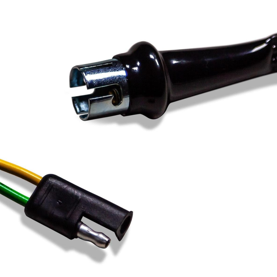 Bronze turn signal pigtail with wiring harness, front view