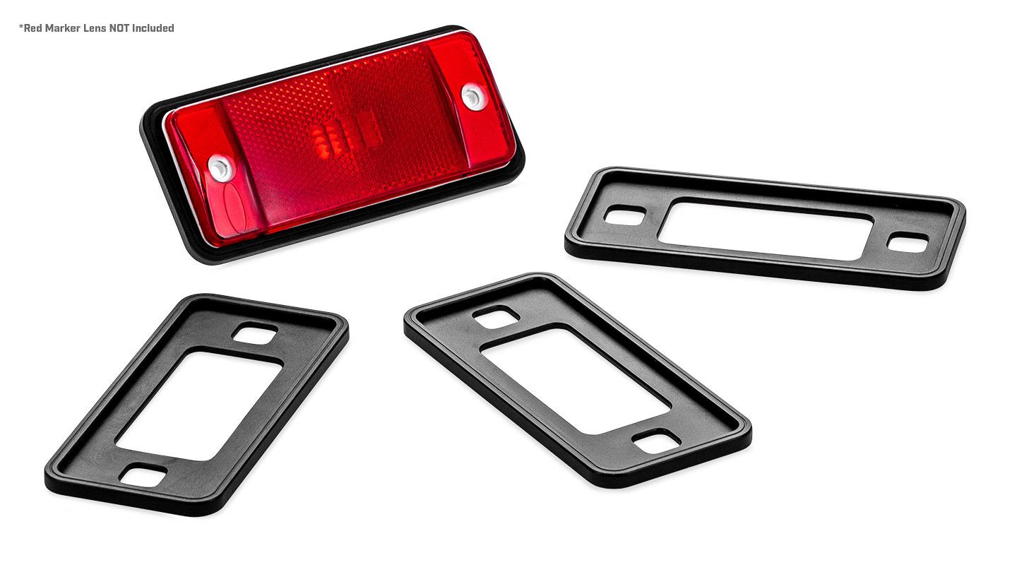 Billet Black Aluminum Side Marker Lens Trim Bezels, 1970-77 Ford Bronco