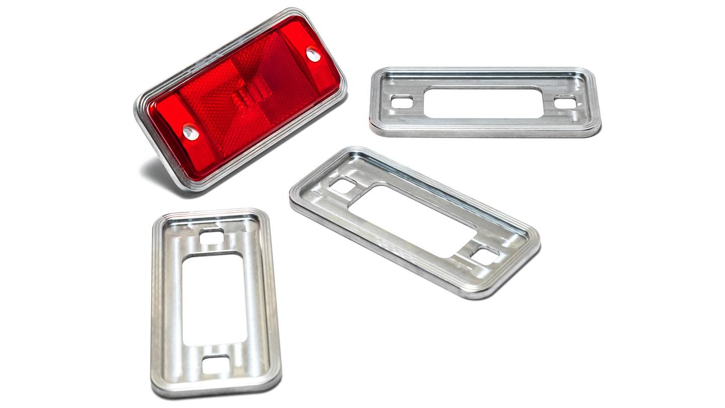 Billet Aluminum Side Marker Lens Trim Bezels, 1970-77 Ford Bronco