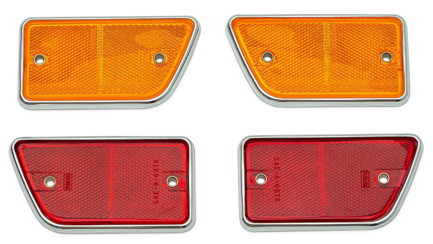 Side Reflector Lens Kit- Full Set, 1968-69 Ford Bronco